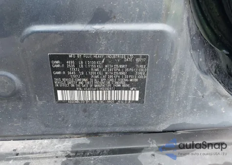 2017 Subaru Outback 2.5I Premium z USA, uszkodzony, nr VIN 4S4BSAFC1H3382877